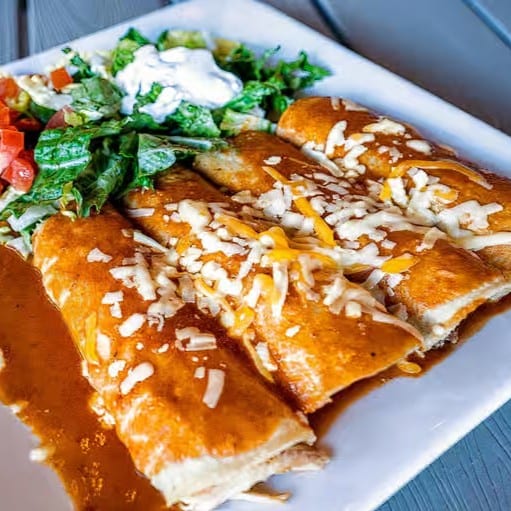 27. Enchiladas Rancheras Platter.