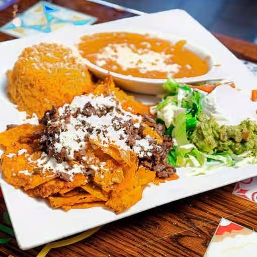 59. Chilaquiles Rojos Platter.