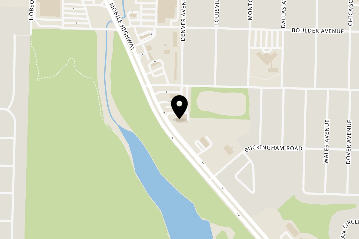 Map showing the location of El Paso Mexican Grill on 5490 Mobile Hwy in Pensacola